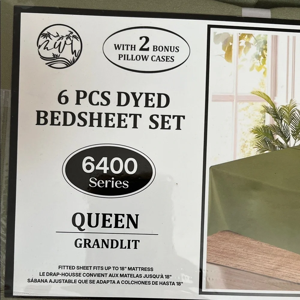 Olive Green 6-Piece Bedsheet Set